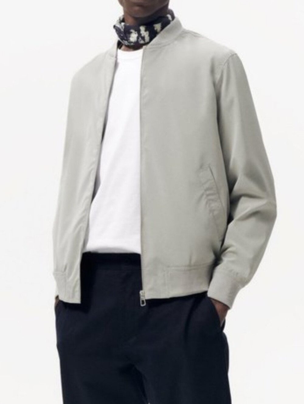 Bomber Jacket Light Gray Zara Men's